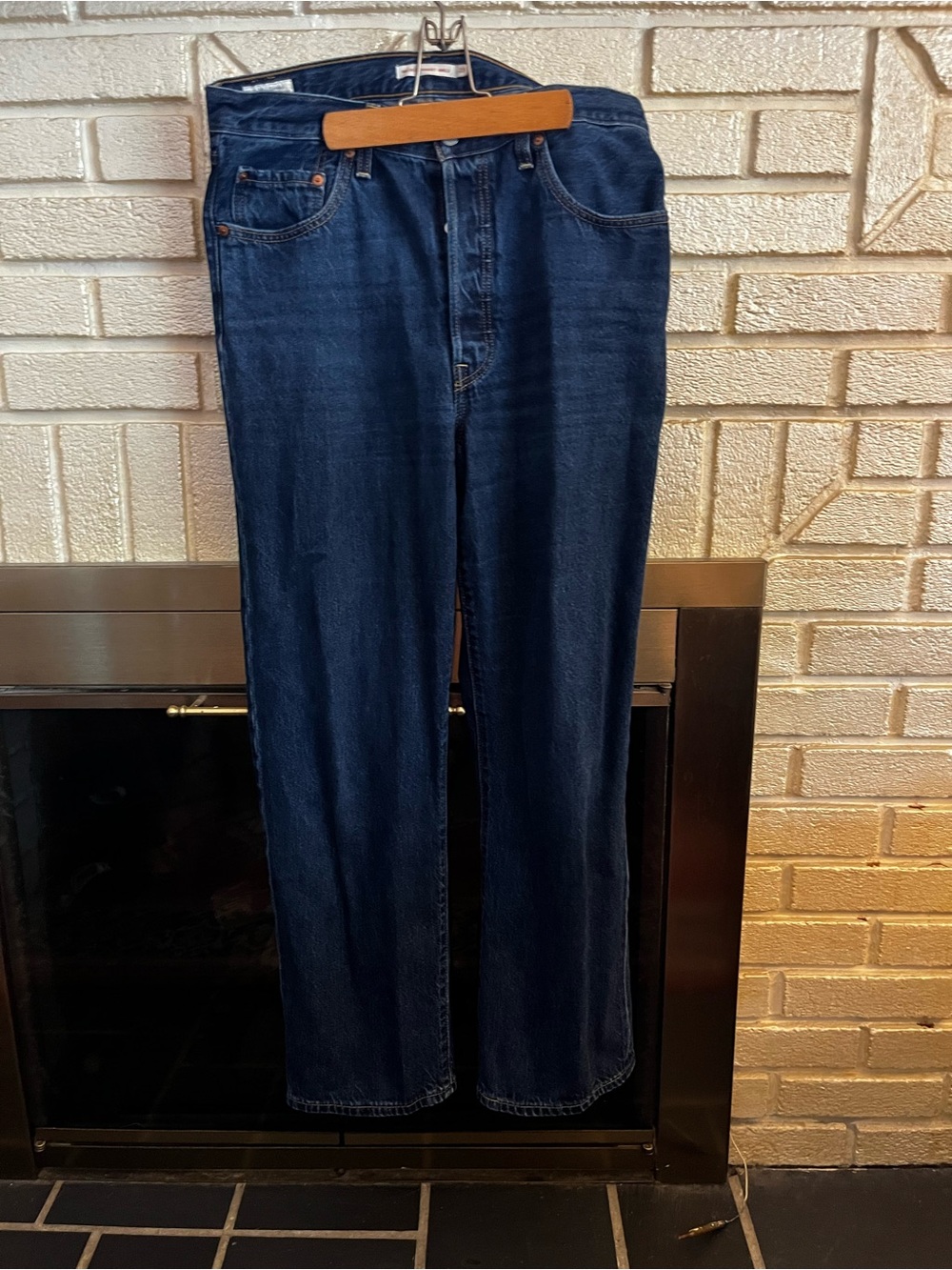 Levis Ribcage Ankle High Waisted Women’s Dark Blue Straight Jeans
